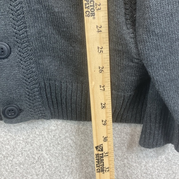 Theory cardigan M charcoal gray grandpacore casual comfy grunge Y2K - Picture 5 of 8